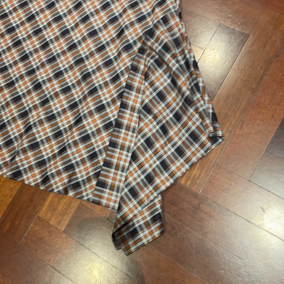 Plaid Midi Skirt with Ruffle Side/Hem - Picture 2 of 6